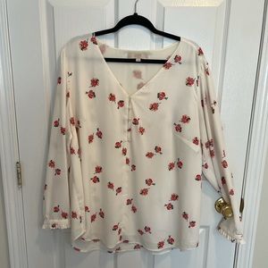 Loft plus floral blouse